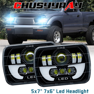 Pair Fit Toyota Tacoma 1995 1996 1997 5X7'' 7x6'' INCH LED Headlights HI/LO Beam