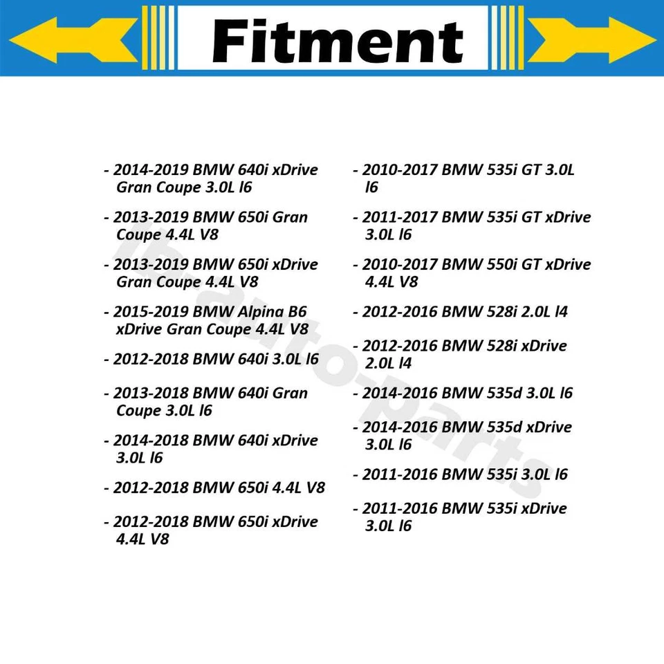 Sunsong Brake Hose Line Front Rear 4x For BMW 650i Gran Coupe 4.4L 2013-2019 - Image 2 of 4