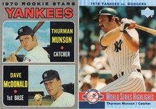 Thurman Munson Lot of 2 Upper Deck 100th Anniversary/ Rookie Reprint