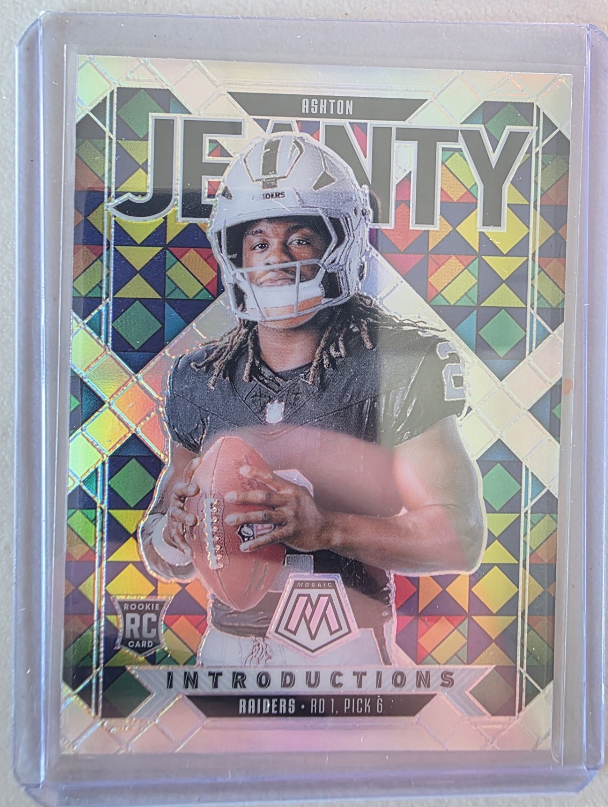 ASHTON JEANTY / 2025 MOSAIC INTRODUCTIONS ROOKIE SILVER PRIZM RAIDERS RC Q5461