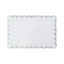 Scalloped Bath Rug - Soft  Absorbent 100 Cotton Tufted Bath Mat, 20" x 30",...