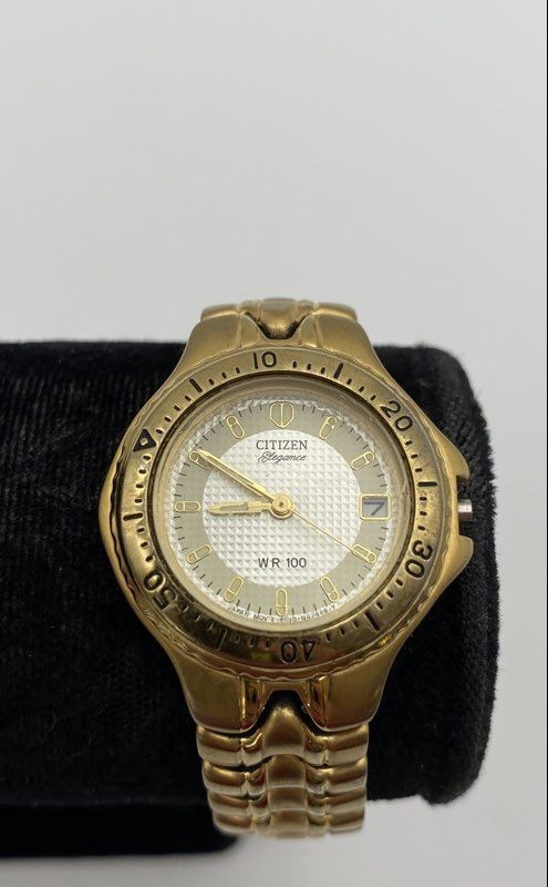 Wristwatch Casual Analog Drive Vintage WR100 Mens Citizen Gold-Tone Eco - vintagewatches.pk