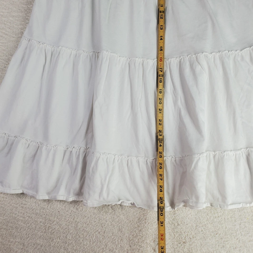 Falda para mujer J. Jill en capas pequeña blanca con volantes algodón playa boho cottagecore Foto 4 de 4