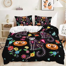 Happy Halloween Party Pumpkin Lantern Trick or Treat Doona Duvet Quilt Cover Set