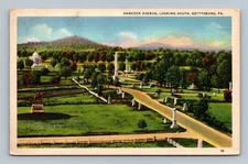 Vintage Gettysburg Hancock Avenue South Panoramic Linen Postcard