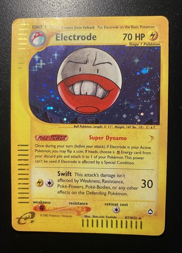 Pokemon Card-Electrode-H7/H32-Aquapolis- Holo-ENG-PL-SWIRL