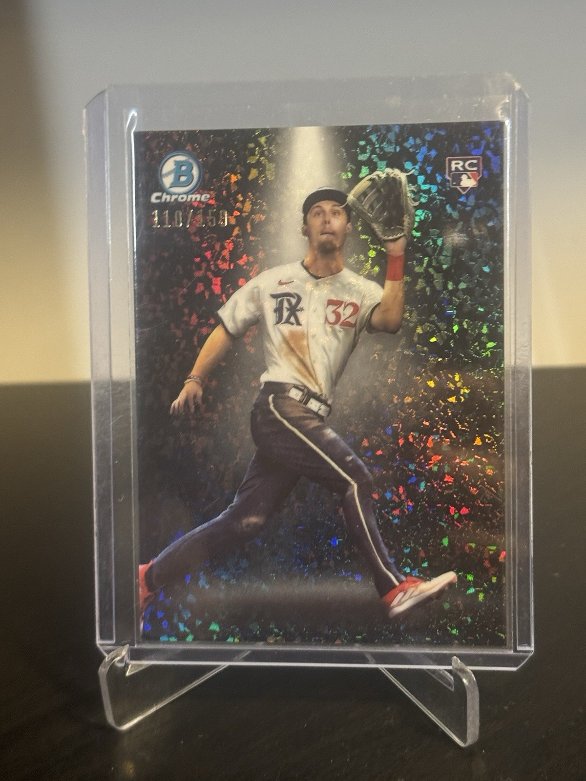 2024 Bowman #BS-14 Evan Carter Bowman Spotlights Mini-Diamond Refractors #/150