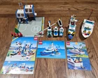 LOT OF 3 CLASSIC LEGO TOWN COASTAL RESCUE BASE 6387 + 4011 & 6353 BOATS