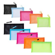 5 Pack Small Mesh Zipper Pouch Bags for Purse  5 Pack Mesh Pencil Pouches, M...