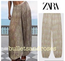 ZARA SS25 ZW COLLECTION SEMI-SHEER FLORAL BALLOON PANTS S 3285/007