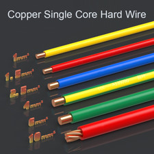 Pure Copper Single Core Hard Wire BV 1/1.5/2.5/4/6/10mm² PVC Insulated 5 Colors