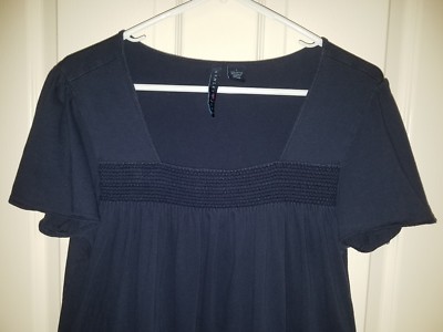 ashley judd blue dress Ashley Judd Navy Blue Rusched Short Sleeve Dress, Large L. *Free Shipping*