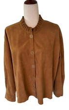 Forte Forte Leather Shirt Jacket Brown Blazer Jacket Patch Pocket Women’s Size 4