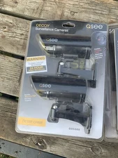 Q-SEE Realistic Decoy Outside Security Surveillance Camera w/ Warn Sign 2Pack M