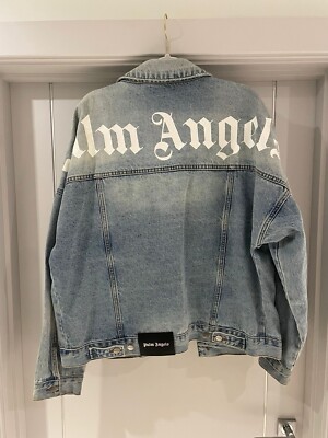 Palm Angels Back Denim Jean Jacket L Rrp £519 UK