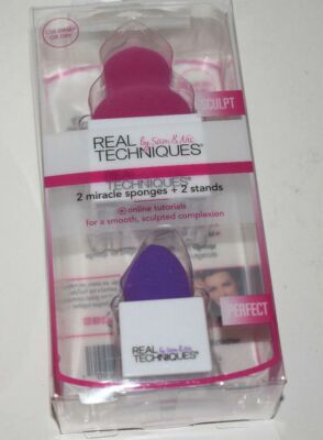 Real Techniques Sam & Nic 2 Miracle Sponges & Stands Sculpt Perfect
