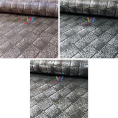 Erismann Leder Quadrat Muster Tapete Realistisch Metallic Struktur Motiv Rolle