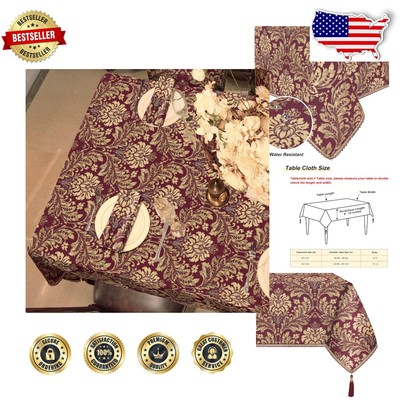Burgundy Damask Table Covers 60 x 120 Inch for Luxurious Dining Experiences