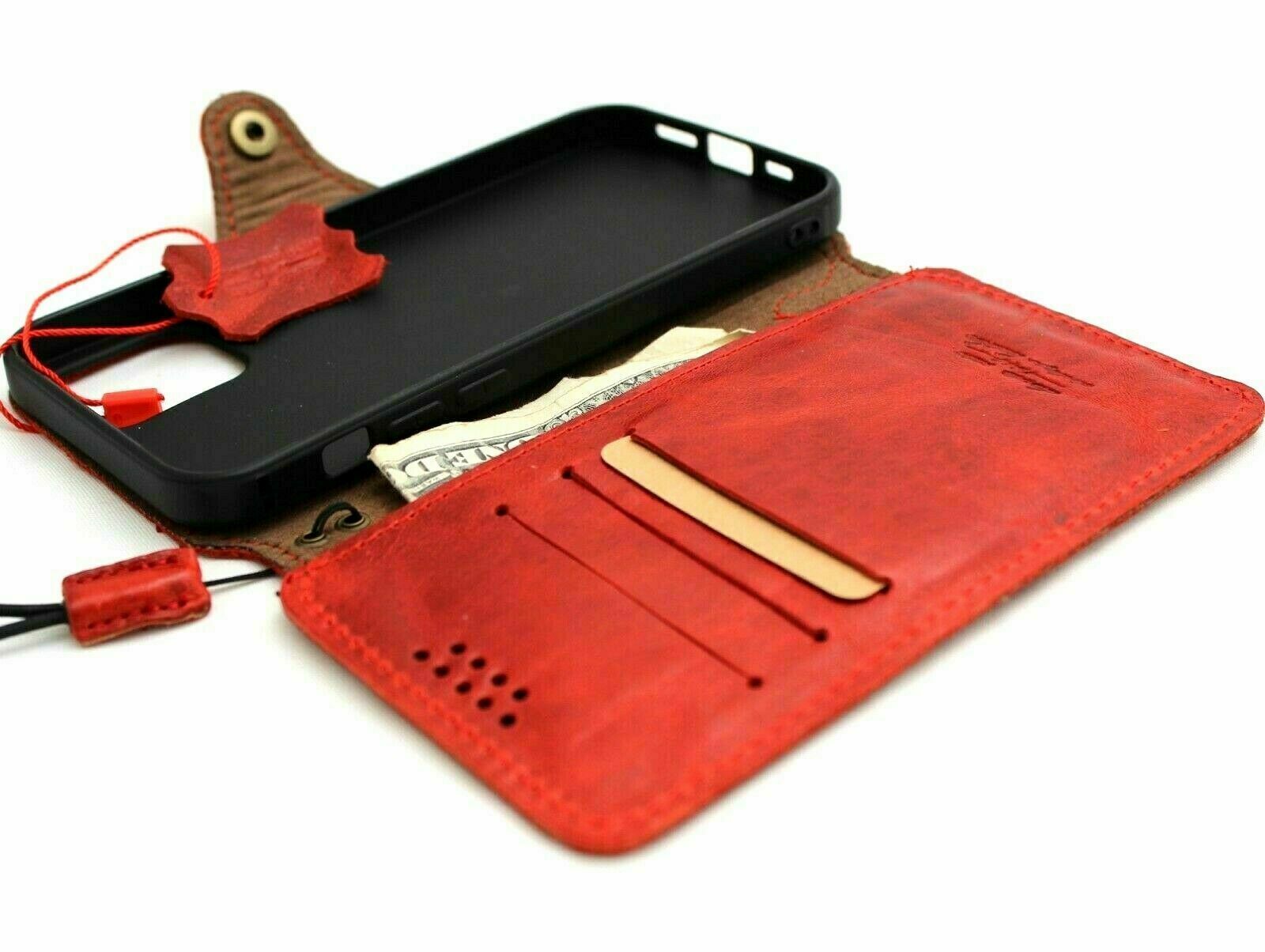 Image 11 - Étui en cuir véritable pour Apple iPhone 11, couverture souple faite à la main, style fin, rouge