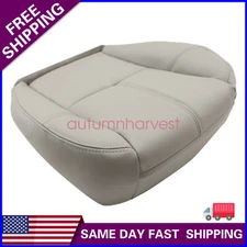 Passenger Bottom Leather Seat Cover Gray For 2007-2014 GMC Sierra 1500 2500 3500