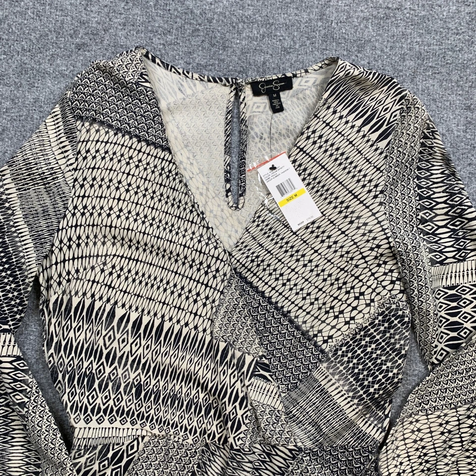 Mameluco Jessica Simpson Mujer M Mediano Crema Negro Paola Flecos Borla Solapa Foto 4 de 4