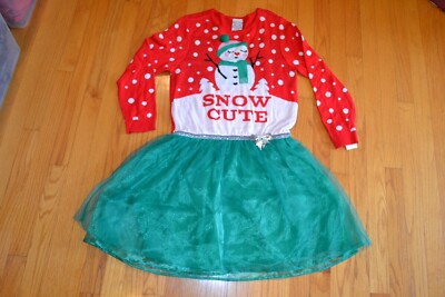 Ugly Christmas Sweater Dress "Snow Cute" Snowman Girls Size: X-Large  (14-16) NWT | eBay
