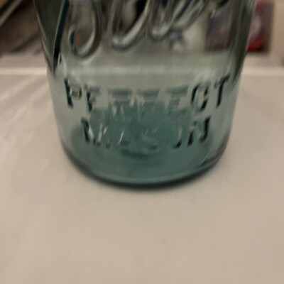 Ball Perfect Mason Blue Jar Quart With Lid 1923-33 Has “10 On