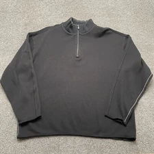 Tommy Bahama Sweater Adult Large Black Grand Harbor 1/4 Zip Pullover Mens READ