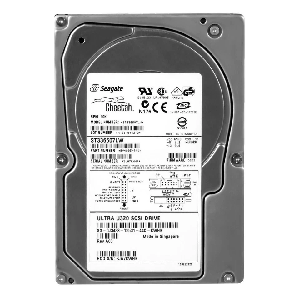 Hard Drive Dell 0J3438 J3438 ST336607LW 36GB 10000U/Min 8MB SCSI U320 3.5 " Inch - Image 3 of 3