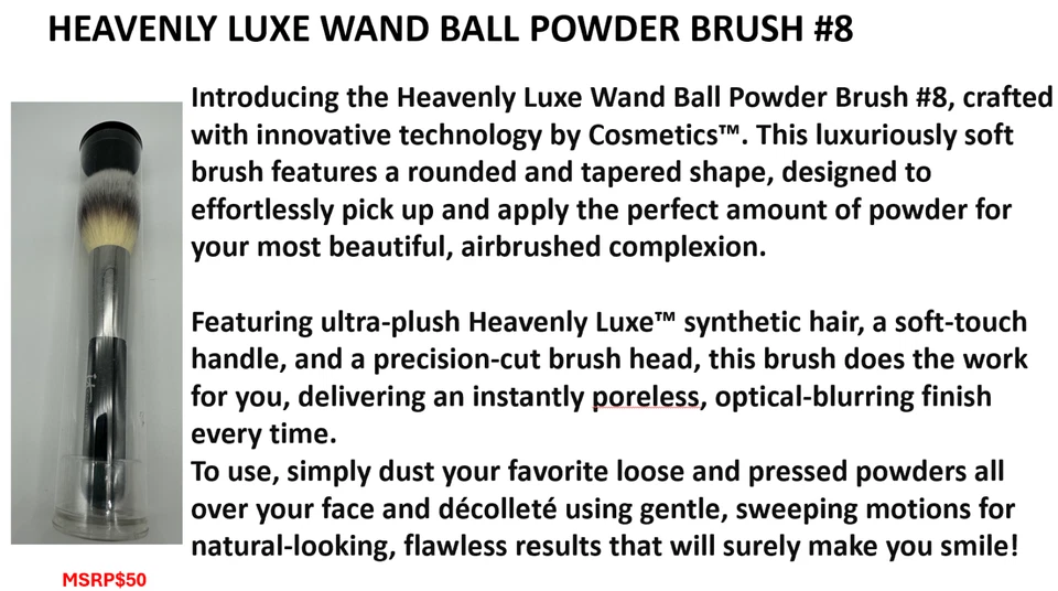 IT Cosmetics Heavenly Luxe Wand Ball Powder No. 8 ~ NEU in Tube ~ Einzelhandel $50 - Bild 2 von 4