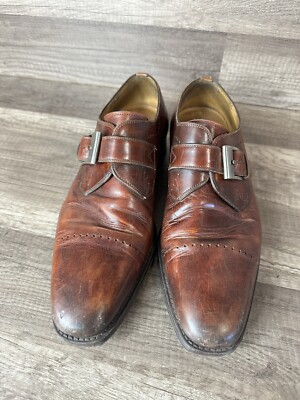 Magnanni Carey Cognac Single Monk Strap Leather Dress Shoes  display picture 2