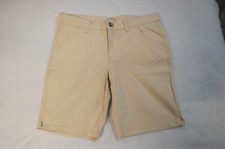 Girls LIGHT BEIGE WOVEN BERMUDA SHORTS Chinos DRESSY CASUAL Adj Waist SIZE 14