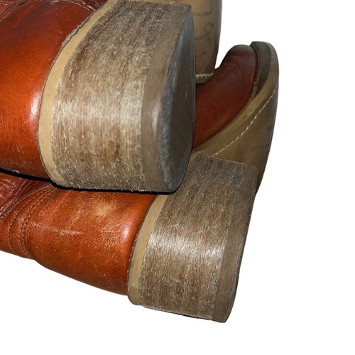 Stivali campus vintage Dingo stile western in pelle legno tacco impilato - 10,5 - Foto 7 di 8