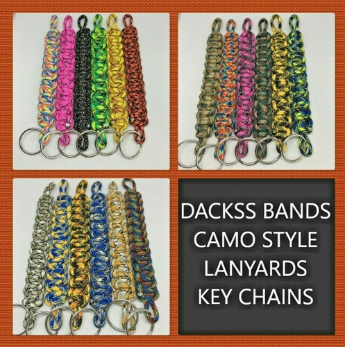 550 PARACORD keyring keychain lanyard pick 1 or create your own up to 3 colours - Picture 2 of 12