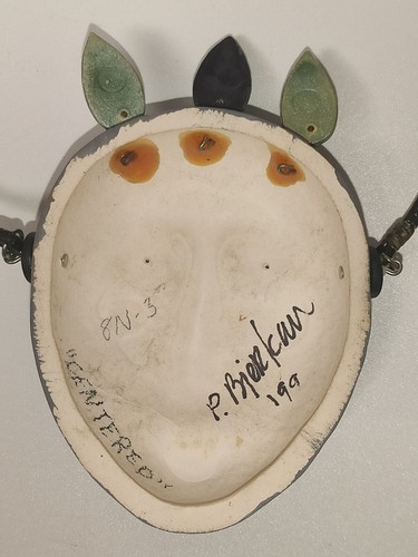 3" Tall Face Necklace Signed P.Bierkan "Centered" Handmade Artisan Necklace - Bild 7 von 10