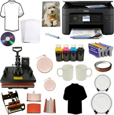 5in1 Combo Sublimation Heat Press Epson Printer Wireles Tshirts Plate Mug Bundle