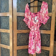 Plus Size Swing Dress Hot Pink Size 24 Lane Bryant NWT Tie Waist  @1371