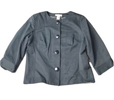 Convigton Women's Elbow Sleeves Black Button Down Blazer Lined Jacket Size: M