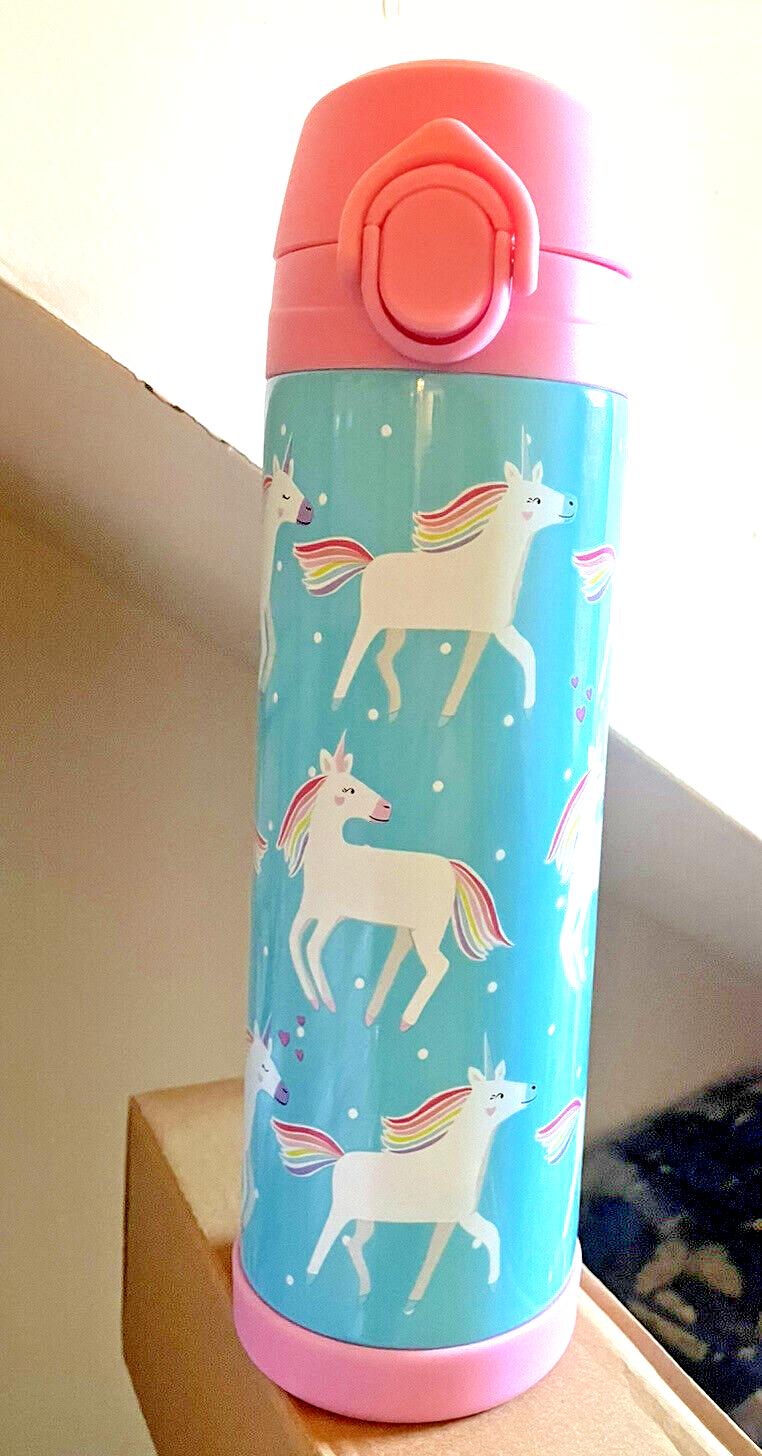 Ceramica Fienile Scuola Disney Unicorno Pony BOTTIGLIA ACQUA Arcobaleno + Set Borsa pre k.