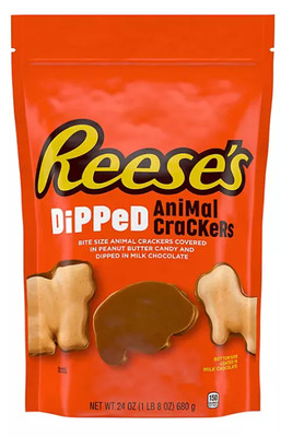REESE'S Chocolate Peanut Butter Dipped Animal Crackers 24 oz