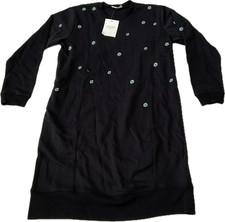 Seraphine Embroidered Nursing Sweater Dress Womens Size 4 Black Lexi