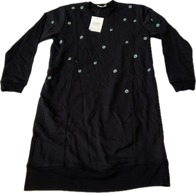 Seraphine Embroidered Nursing Sweater Dress Womens Size 4 Black Lexi | eBay