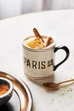 ANTHROPOLOGIE BISTRO TILE PARIS MUG CUP LATTE TEA COFFEE MOSAIC FRENCH  NIB #A1