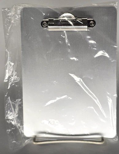 NEW! Strong Aluminum Clipboard, Mini Size 6.75 x 5" Sealed in Original Package
