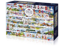 Image of Gibsons 1000 Pieces Puzzle Cream Teas And Queuing Christmas Present