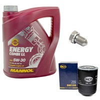 MotoröL Set ÖLfilter SM108 5W30 4 Liter + ÖLablassschraube FüR Audi A4 Avant B6