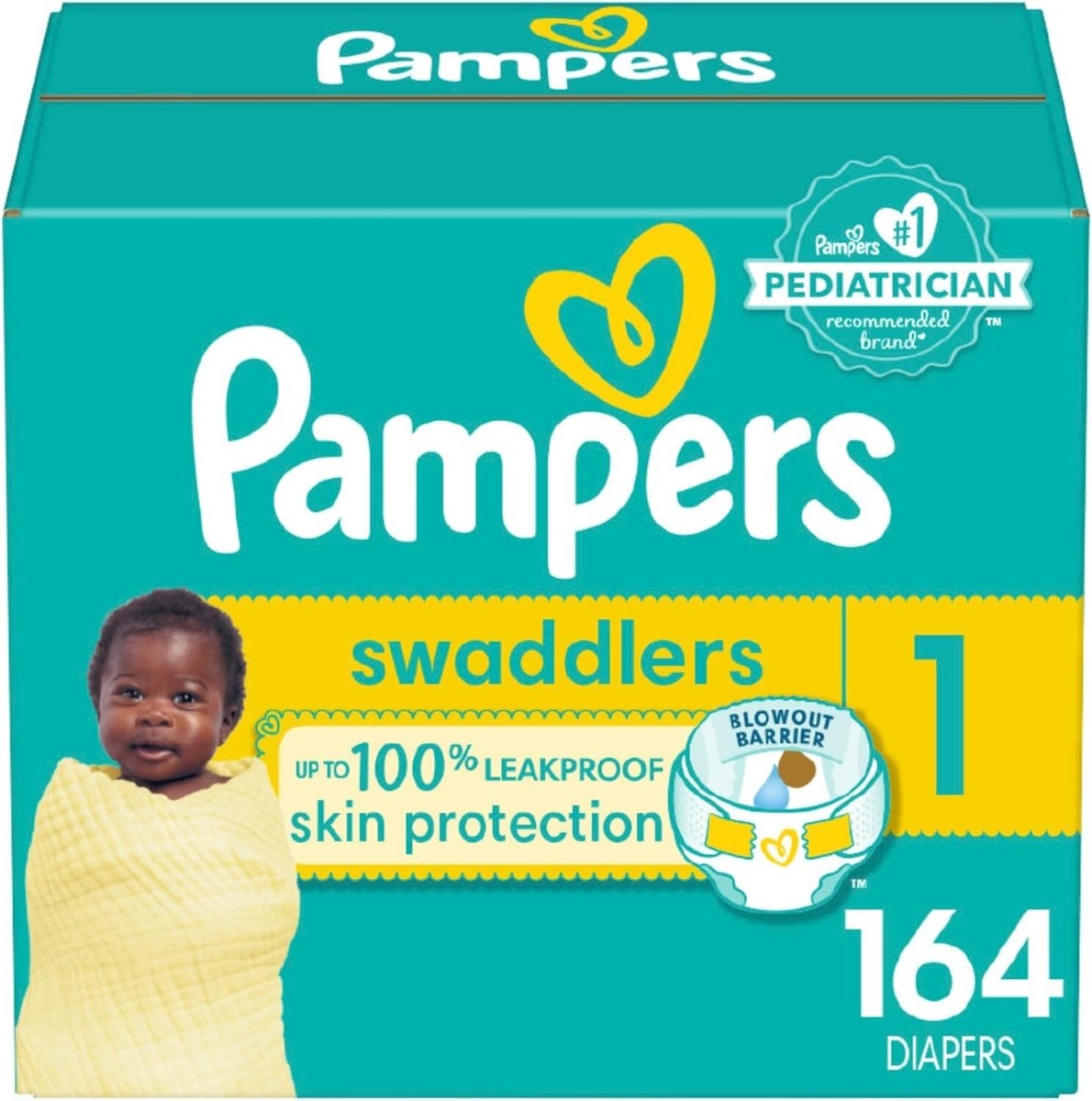 Pampers Swaddlers Disposable Baby Diapers Size 1 - 164 count - 8