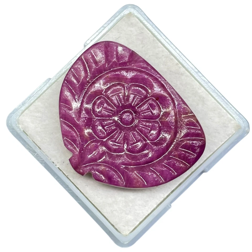 Pedra preciosa solta vermelha rica esculpida mogol pedra preciosa rubi natural não aquecida 31 cts - Imagem 3 de 4