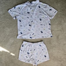 Rae Dunn Women's 2-Piece Pajama Set Short Sleeve Collar Top and Shorts Soft