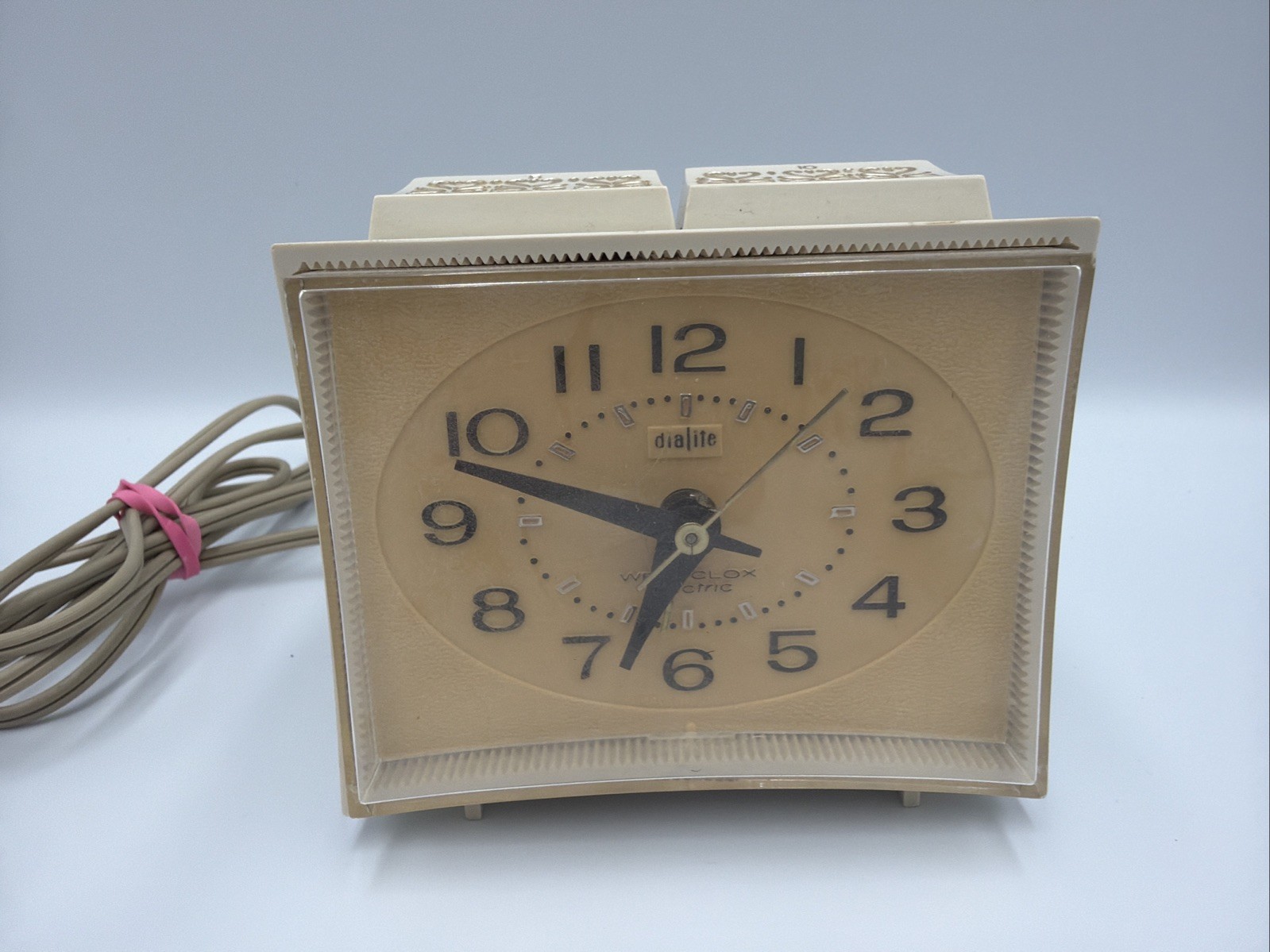 Vintage WESTCLOX Dialite Cream Color Alarm Clock Tested - Works 20228